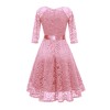 Ladies Casual Long-Sleeve Wedding Guest V-Collar Lace Girl Dress CD1592-1