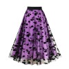 Mesh Double Flocking Floral Skirt With Waist Floral Print Women Full Skirt 5047