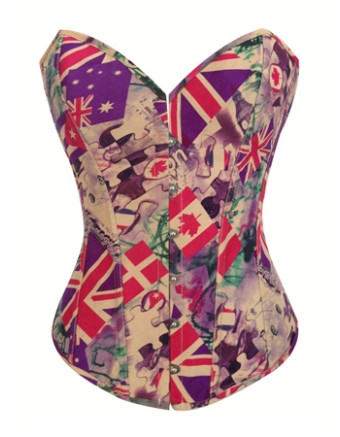 flags pattern women corsets m1265e