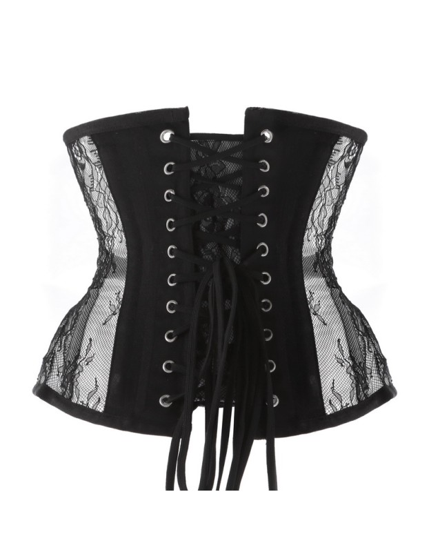 Women Sexy Lace Mesh Breathable Steel Boned Slimming Belt Waist Trainer Corset MS1525
