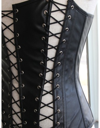 Women Sexy PU Leather Lace-up Bandage Corset M1302