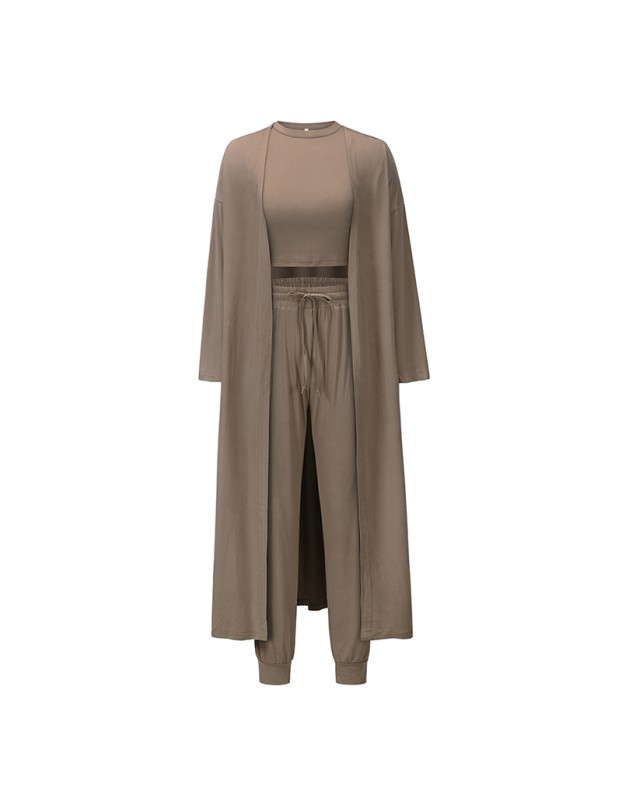 Knit Set Women Vest And Trousers Sports Three Piece Sets Slim Sportswear LQ161