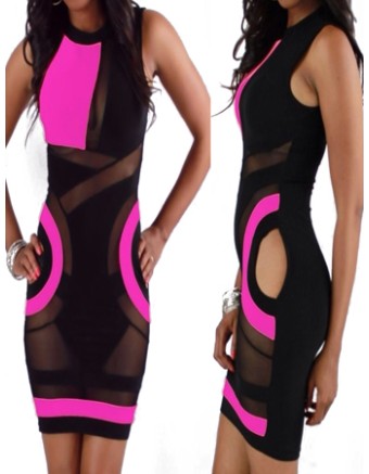 Colorful Design Adult Mini Women Bandage Bodycon Dress M3818