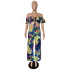 Women Summer Casual Boho Bandage Crop Top Floral Print Playsuit Romper M8417