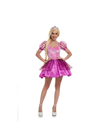 Halloween Costume Fairy Tales Enchanted Rapunzel Purple Princess Adult Costume DL2056