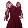 Long Sleeve Mesh Sexy Red Lace Girl Wedding Dress CD1714