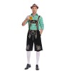 German Traditional Oktoberfest Plaid Shirt Men Beer Suspender Suit Costume YM3645