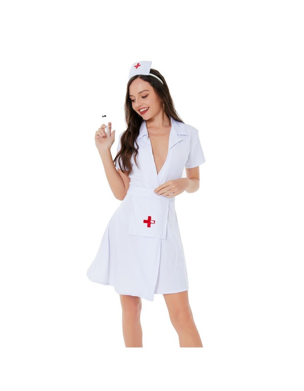 Halloween Carnival Dress Fun Nurse Bathrobe Style Hot Short Nurse Cosplay SL3361