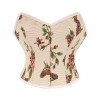Sexy Bustier Butterfly Print Corset Tops For Women Waist Trainer Short Corset 22047