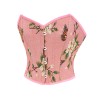 Sexy Bustier Butterfly Print Corset Tops For Women Waist Trainer Short Corset 22047
