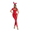 Sexy Bunny Girl Pvc Leather Bodysuit One Piece Shiny Jumpsuit XX680392