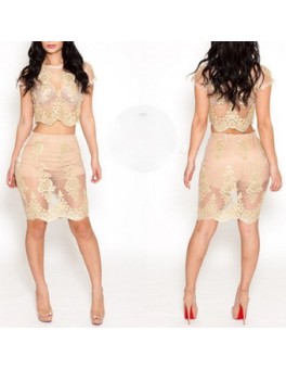 Top Design Sexy Two Piece Midi Dress M3948