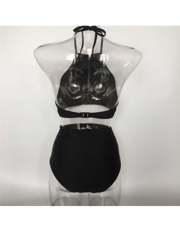 Women High Waist Two Piece Floral Print Swimsuits M11934