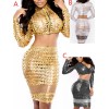 Sexy two pieces hollow out dress M3914