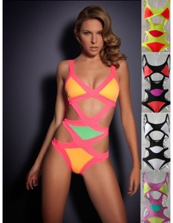 Sexy White Bandage Cutout Bikini M5375