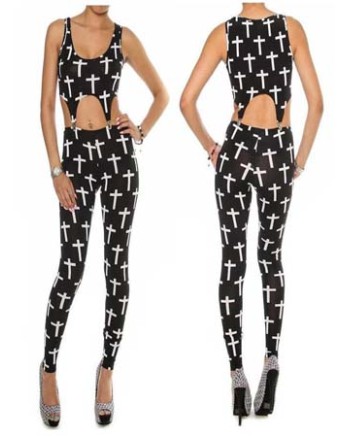 Sexy cross pattern costumes m7216