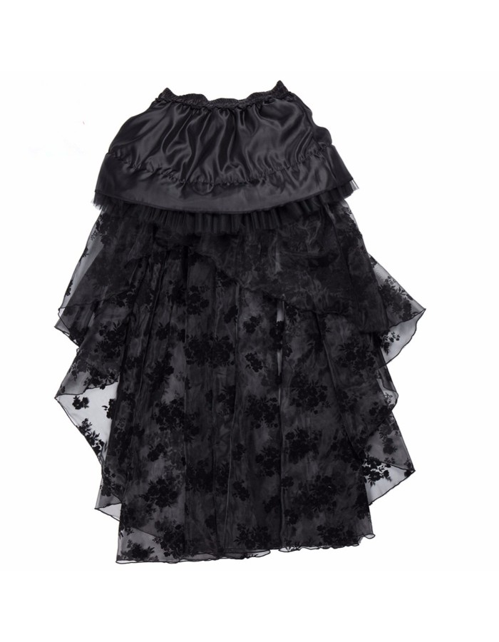 Black Fluffy Tulle Steampunk Skirt m31693