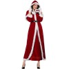 Women Fur Trim Christmas Santa Claus Cloak Xmas Costumes M1194