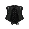 PU Zipper Waist Belt Sexy Leather Bustier Short Shapewear For Women Corset AM21983