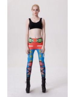 Contrast Colored Geometric Seamless Leggings M9100