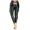 Matt PU Leather Tassel Pants Tights Leggings For Women XX6840