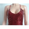 Ladies Deep V Neck Sequin Spaghetti Strap Bandage Dress M8088