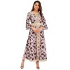 African Design Print Mesh Muslim Clothing Elegant Floral Women Party Dress 21275