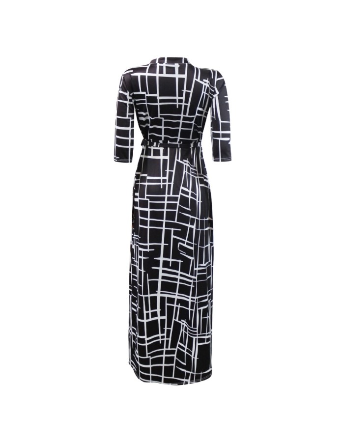 Hot Sale Long Printed Lady Dresses Casual Maxi Dress Women M8193
