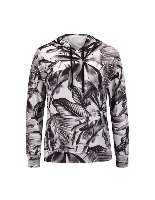 Coat Jacket Floral Print Long-Sleeved Pullover Casual Women Hoodies Fashionable LQ156