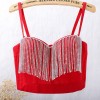 Tassel Drill Chain Shaping Short Style Backless Suspender Underwear 8045