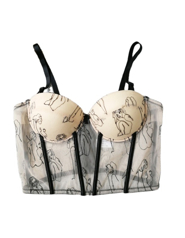 Suspenders Perspective Suit Sexy Spice Girl Top Support Gather Fish Bone Bustier KN8128