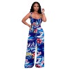 print floral women sexy tank top and Wide leg pants two piece outfits M30124