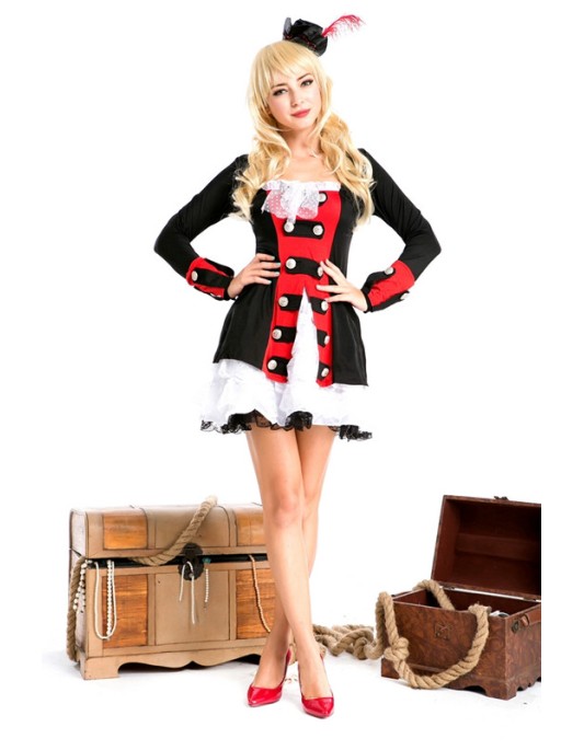 Black long-sleeved duke costume m4630