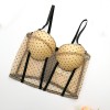 Polka Dot Lace Embroidery Sexy Women Chest Wrap Translucent Top KN8262