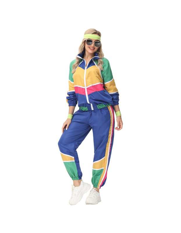 Halloween Couple Set Retro Costume 70's Disco Hippie Dance Cosplay Disco MS5580-5587