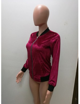 New fashiion sexy women red jacket short style with pocket M88080
