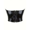 Heart Shaped Shiny Leather Plastic Tight Waistband PVC Breast Support Corset AM22116