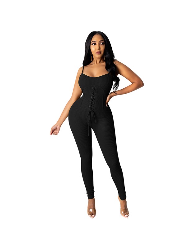 sleeveless leggings knit romper women jumpsuit M30139