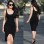 Fashion Lady Black Bodycon Midi Dress M3940