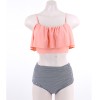 Summer high waist stripes bikini sweet swimsuit M17090