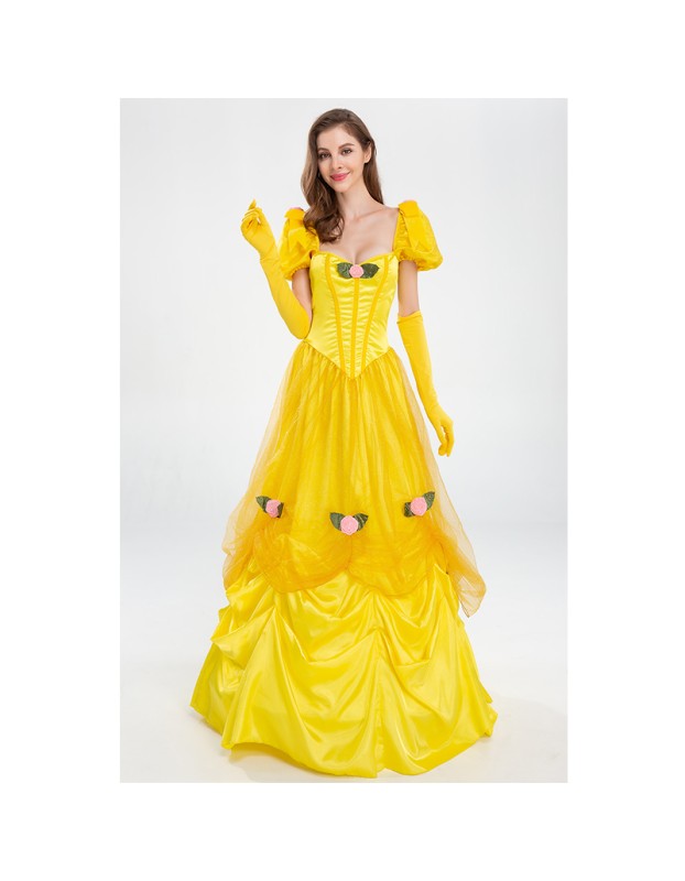 Halloween Costume Beauty And The Beast Princess Belle Dress Stage Costume YM3701