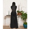 Deep V Neck Casual Solid Wide Leg Jumpsuit m8429