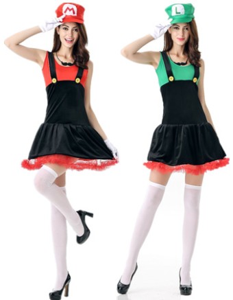 Women 2 Colors Mario Costumes M40215