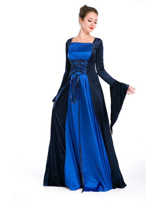 blue long sleeve empress ball dress m4846