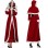 Women Fur Trim Christmas Santa Claus Cloak Xmas Costumes M1194