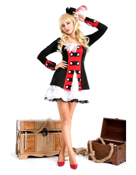 Black long-sleeved duke costume m4630