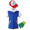 Pokemon Ash Ketchum Cosplay Costume Blue Jacket + Gloves + Hat M40513