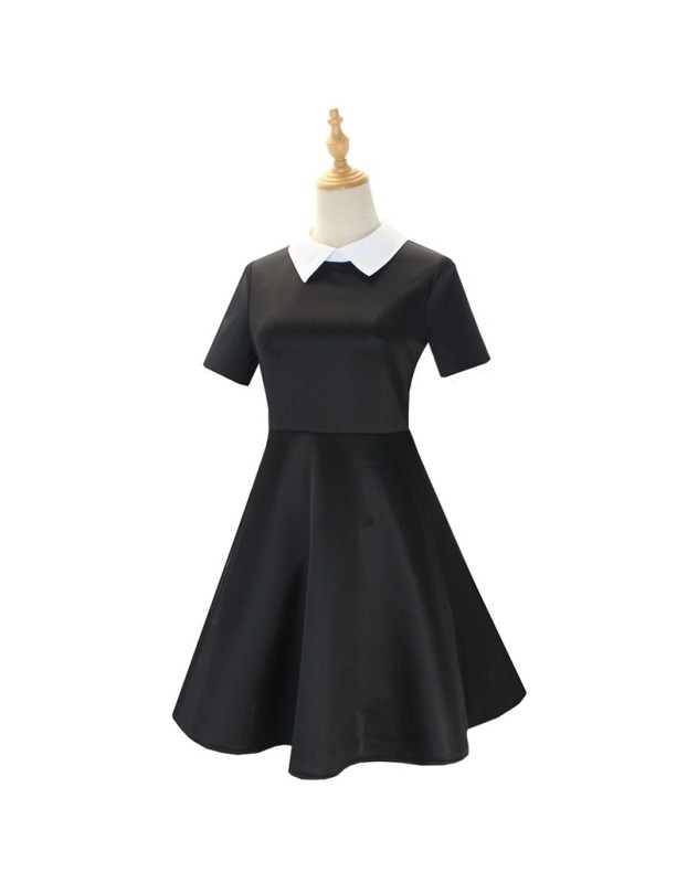 Addams Family Costume Halloween Wednesday Black Dress Cosplay Costume F411