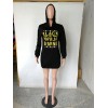 Letter Print Casual Long Hooded Tops Streetwear M8491