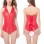 Best selling adult red black leather corset m1982